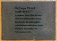 Ansicht Gedenktafel Hugo Thiel