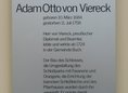 Ansicht Gedenktafel Adam Otto von Viereck