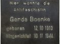 Ansicht Gedenktafel Gerda Boenke