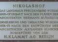 Ansicht Gedenktafel Nikolashof (Landhaus Freudenberg)