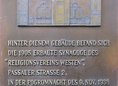 Ansicht Gedenktafel Synagoge des Religionsvereins Westen - 1992