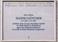 Ansicht Gedenktafel Hanno Günther - 1989