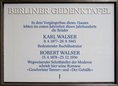 Ansicht Gedenktafel Robert und Karl Walser