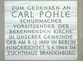 Ansicht Gedenktafel Carl Pohle