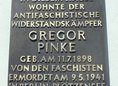 Ansicht Gedenktafel Gregor Pinke - 1950