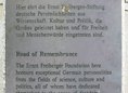 Ansicht Gedenktafel Straße der Erinnerung