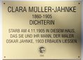 Ansicht Gedenktafel Clara Müller-Jahnke - 2005