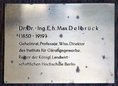 Ansicht Gedenktafel Max Delbrück