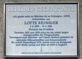 Ansicht Gedenktafel Lotte Reiniger - 2014