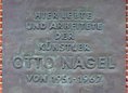 Ansicht Gedenktafel Otto Nagel