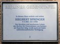Ansicht Gedenktafel Siegbert Springer