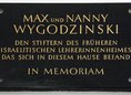 Ansicht Gedenktafel Max Wygodzinski / Nanny Wygodzinski geb. …