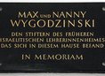 Ansicht Gedenktafel Max Wygodzinski / Nanny Wygodzinski geb. …