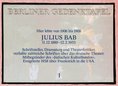 Ansicht Gedenktafel Julius Bab - 1989