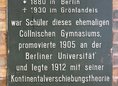 Ansicht Gedenktafel Alfred Wegener - 1980
