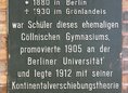 Ansicht Gedenktafel Alfred Wegener - 1980