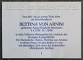 Ansicht Gedenktafel Bettina von Arnim - 1990