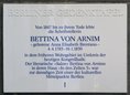 Ansicht Gedenktafel Bettina von Arnim - 1990