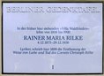 Ansicht Gedenktafel Rainer Maria Rilke