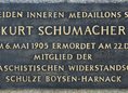 Ansicht Gedenktafel Kurt Schumacher