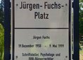 Ansicht Gedenktafel Jürgen Fuchs