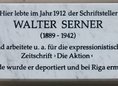 Ansicht Gedenktafel Walter Serner - 2016