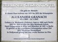 Ansicht Gedenktafel Alexander Granach - 2015