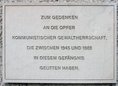 Ansicht Gedenktafel Opfer kommunistischer Gewaltherrschaft - 1998