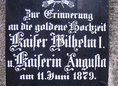 Ansicht Gedenktafel Wilhelm I.; Augusta
