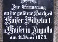 Ansicht Gedenktafel Wilhelm I.; Augusta