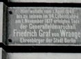 Ansicht Gedenktafel Friedrich Heinrich Ernst Graf von Wrangel
